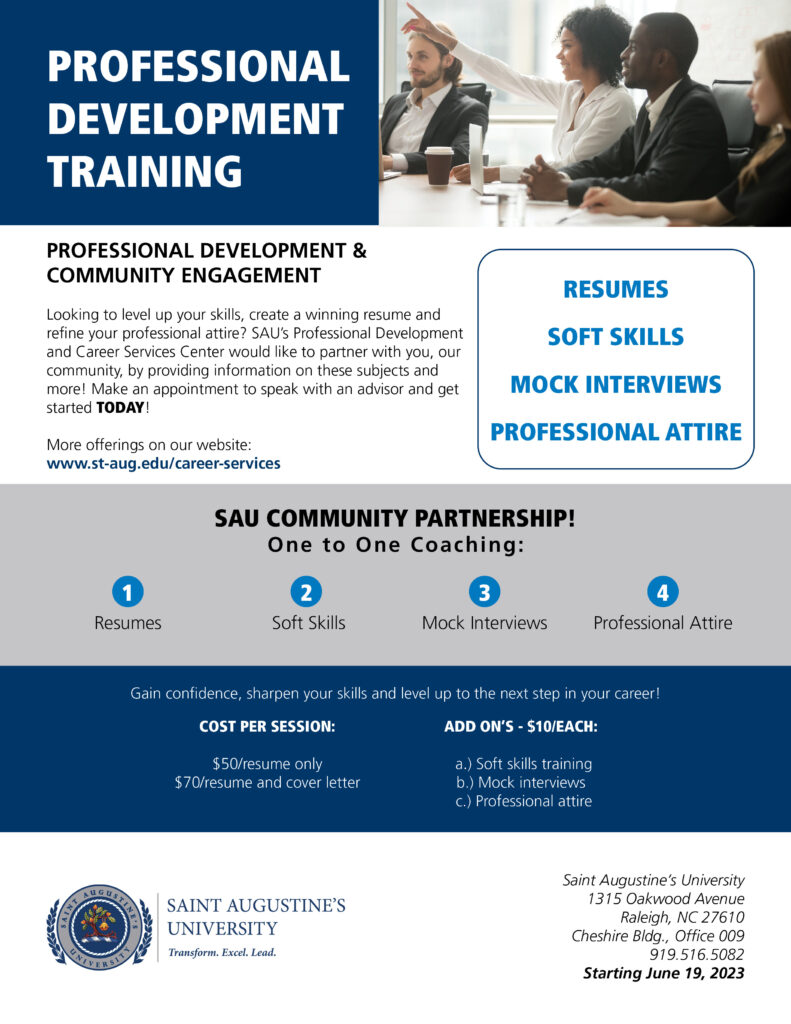 Professional-development-training-flyer - Saint Augustine's University